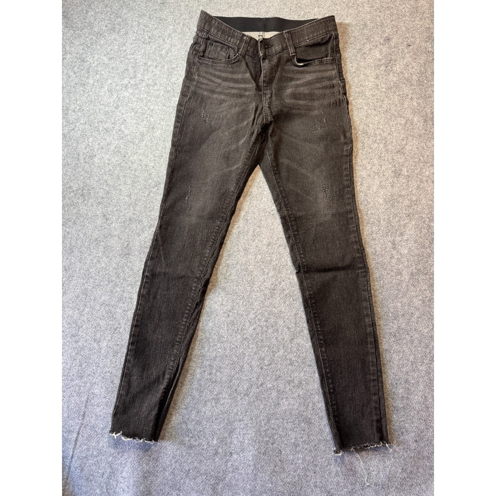 Sira Jean Womens L Gray Denim Mid Rise Frayed Hem Skinny Jeans - Picture 5 of 16